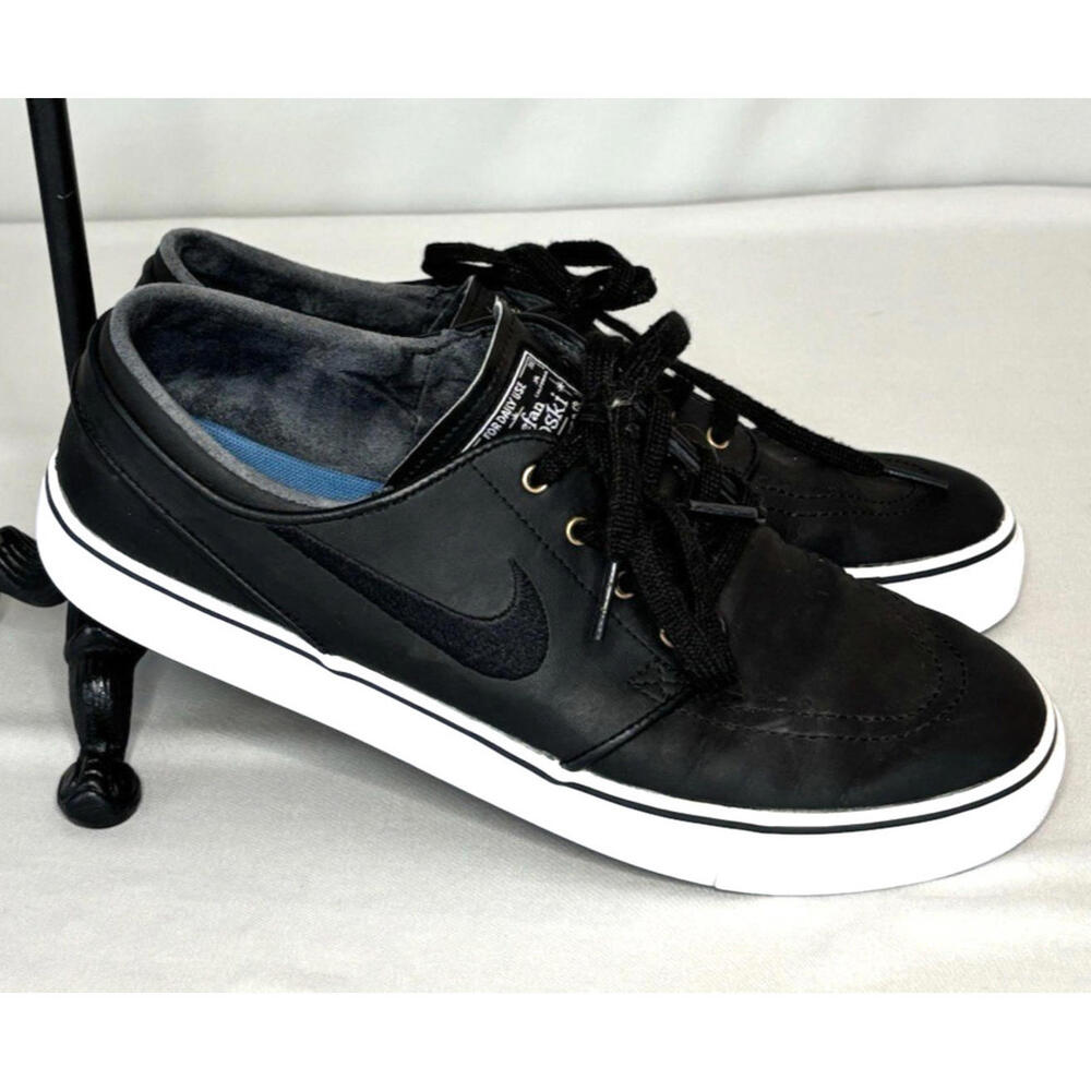 Nike SB Zoom Stefan Janoski Leather Black Shoes Sneakers 616490-004 M 8.5/42